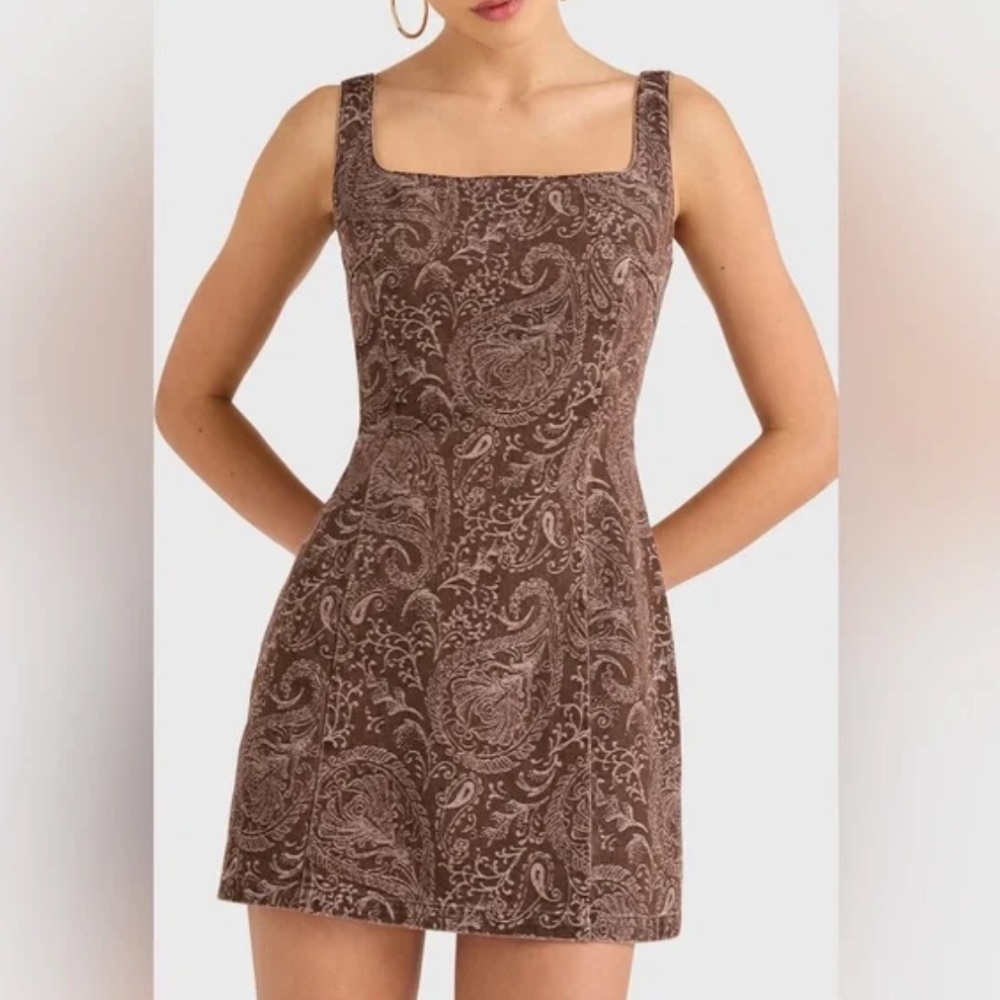 Amanda Uprichard Augustine Denim Dress Paisley